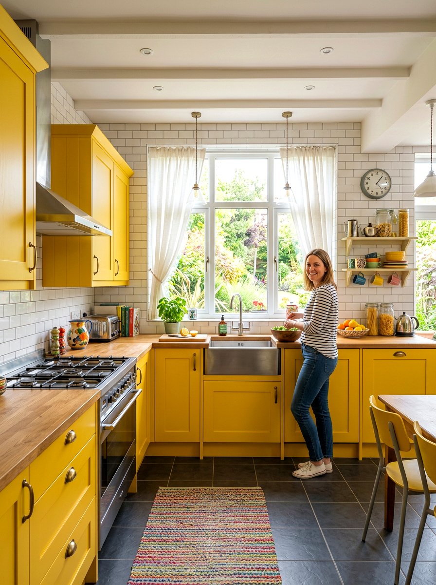 Sunny yellow kitchen cabinets - 30 color pop kitchen ideas