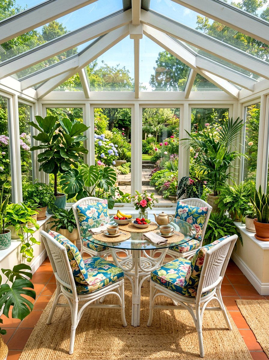 Sunroom Breakfast Area - 30 cozy breakfast corner ideas