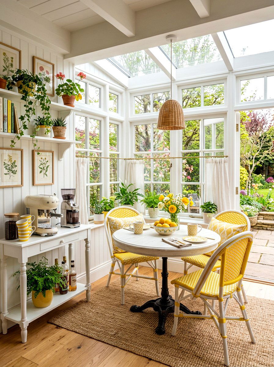 Sunroom Breakfast Nook - 30 cozy sunroom ideas