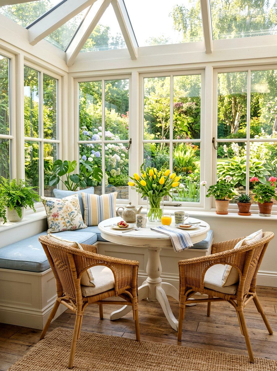 Sunroom Breakfast Nook - 30 sunroom ideas