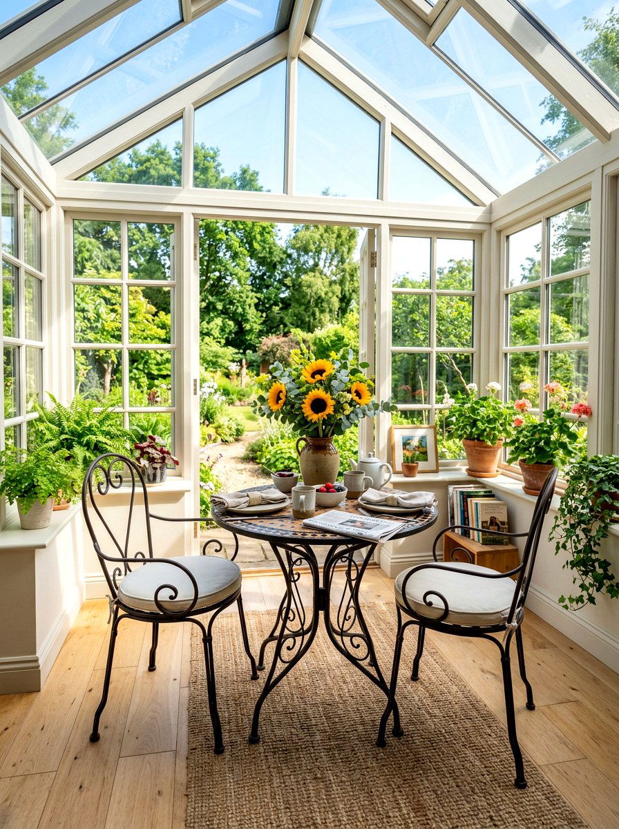 Sunroom Breakfast Nook Setup - 30 small sunroom ideas