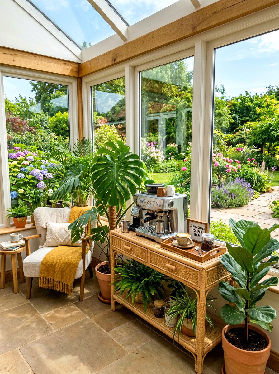 Sunroom Coffee Station - 30 home cafe ideas