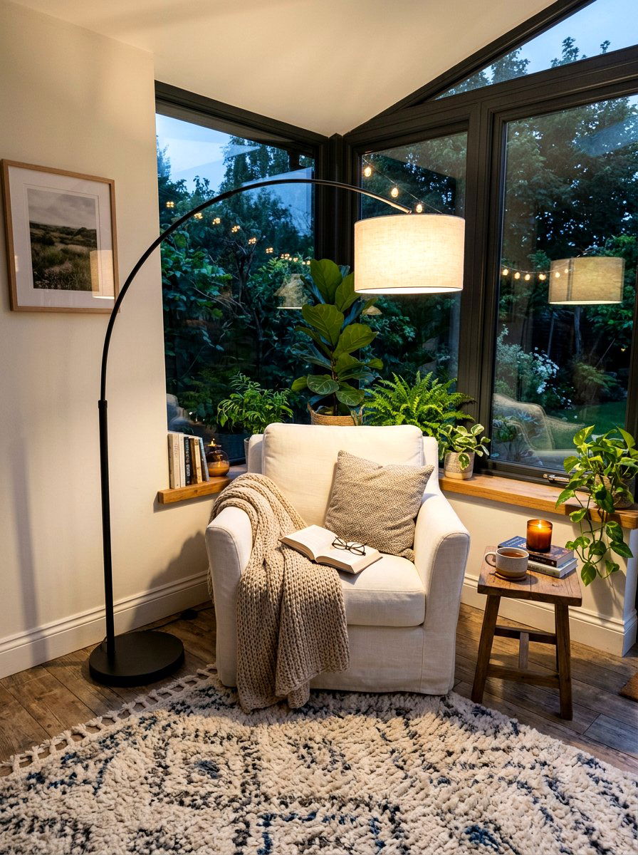 Sunroom Corner Floor Lamp - 30 apartment sunroom corner ideas
