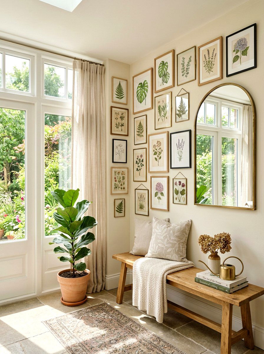 Sunroom Corner Gallery Wall - 30 apartment sunroom corner ideas