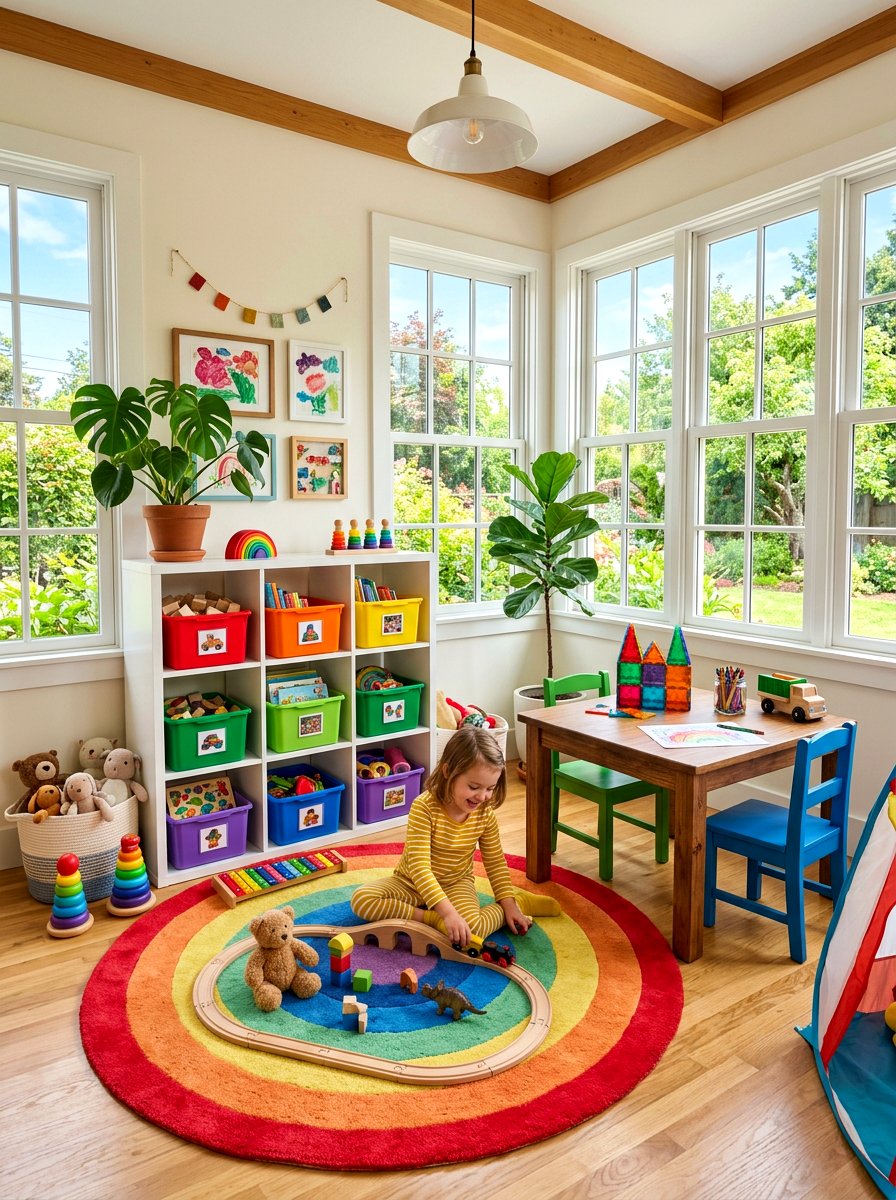 Sunroom Corner Kid Play Area - 30 apartment sunroom corner ideas