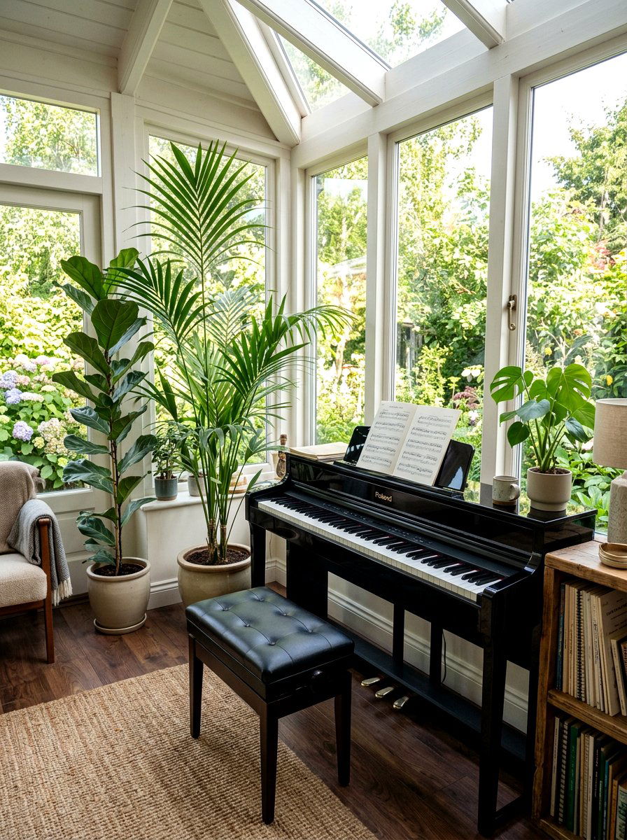 Sunroom Corner Piano - 30 apartment sunroom corner ideas