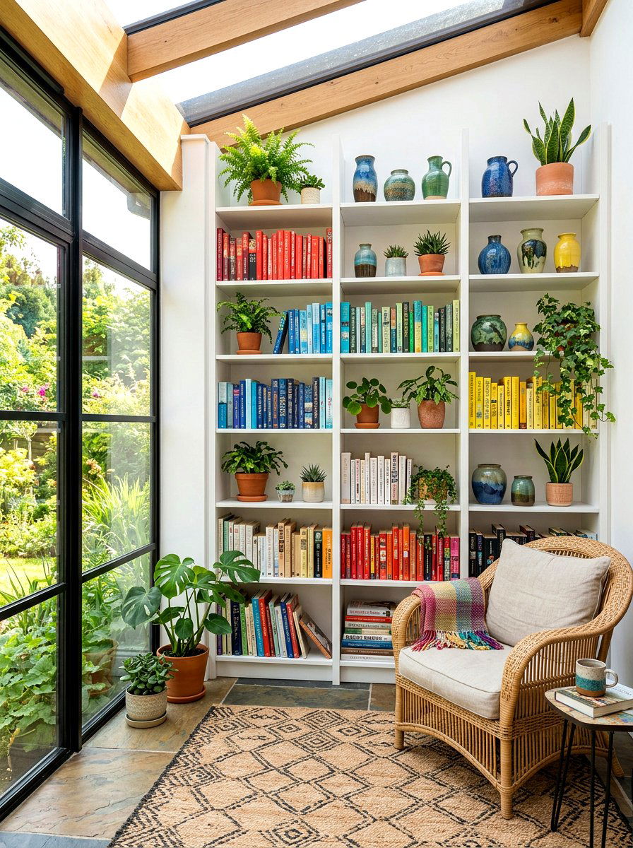 Sunroom Corner Shelving - 30 apartment sunroom corner ideas