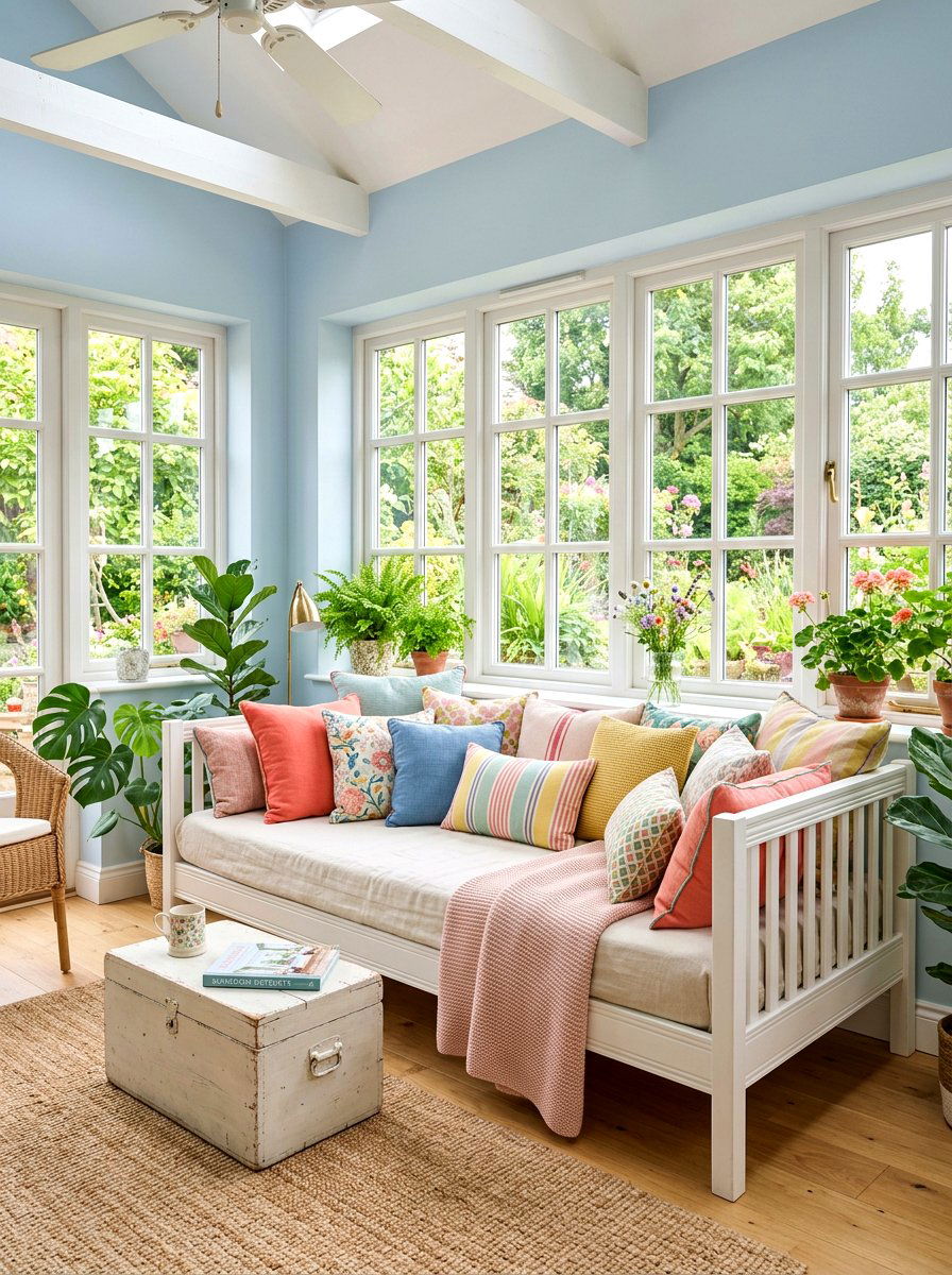 Sunroom Daybed - 30 cozy sunroom ideas