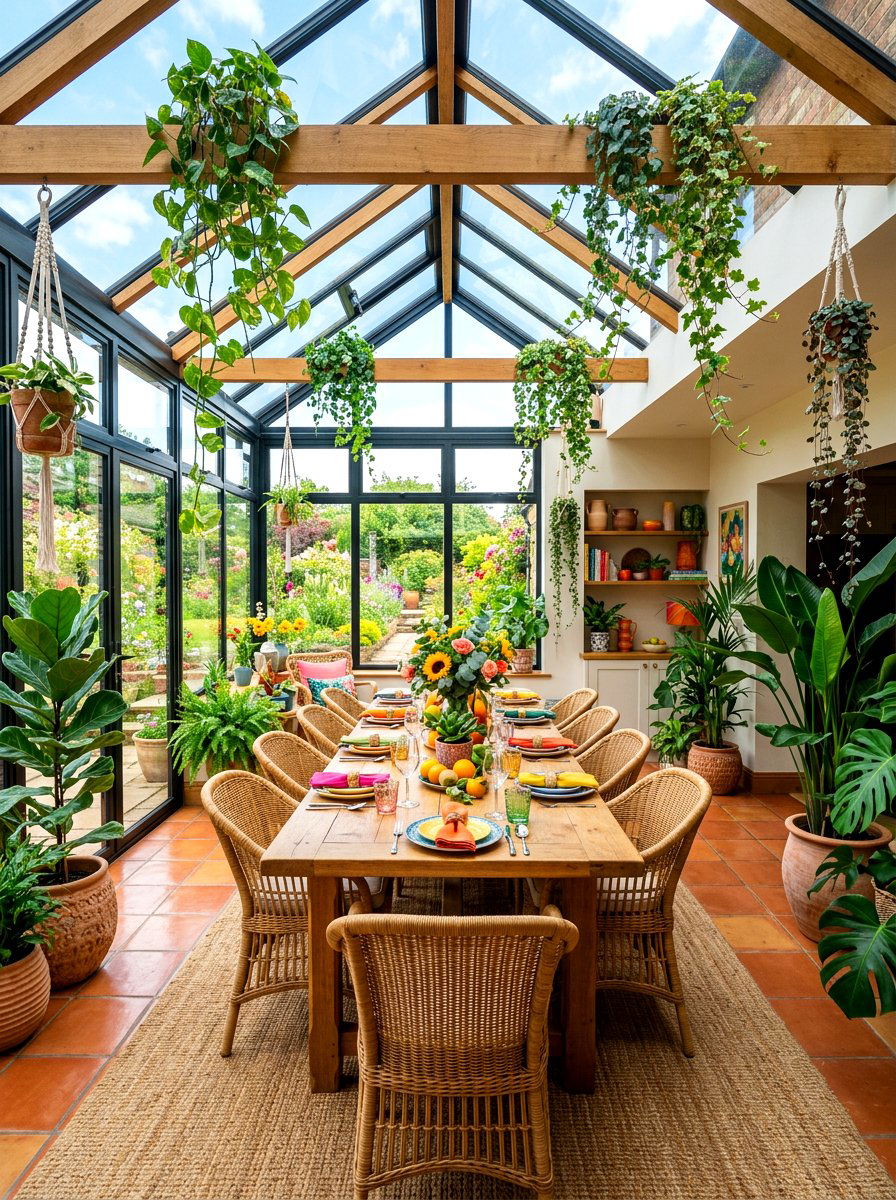 Sunroom Dining Area - 30 indoor garden room ideas