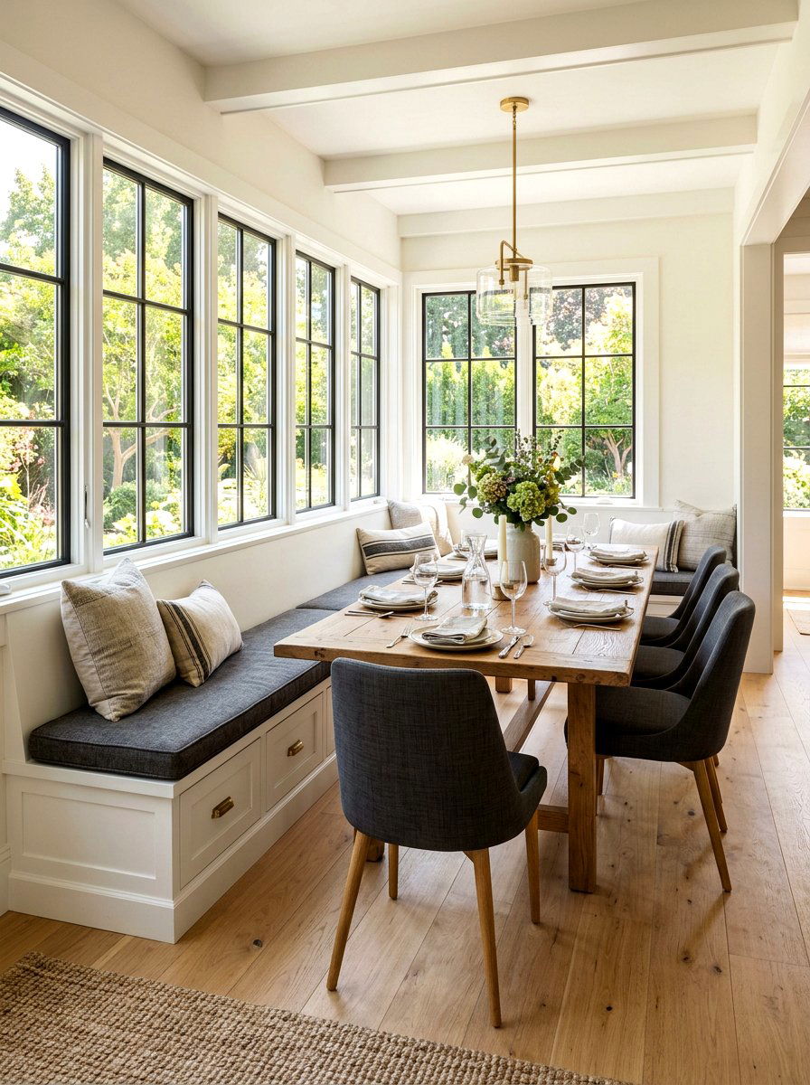Sunroom Dining With Built In Bench - 30 sunroom dining ideas