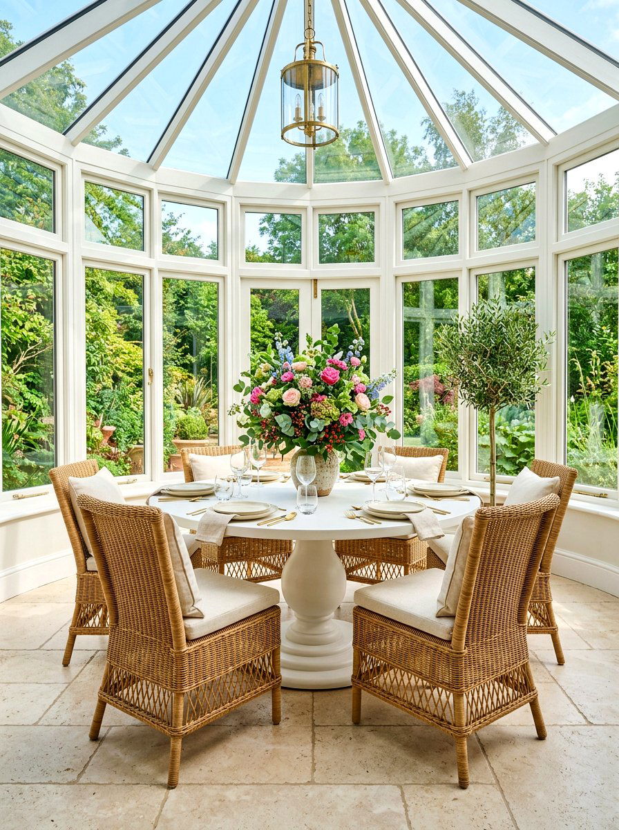 Sunroom Dining With Round Table - 30 sunroom dining ideas