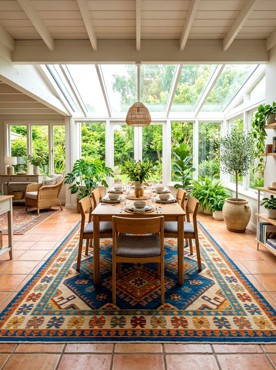Sunroom Dining With Rugs - 30 sunroom dining ideas