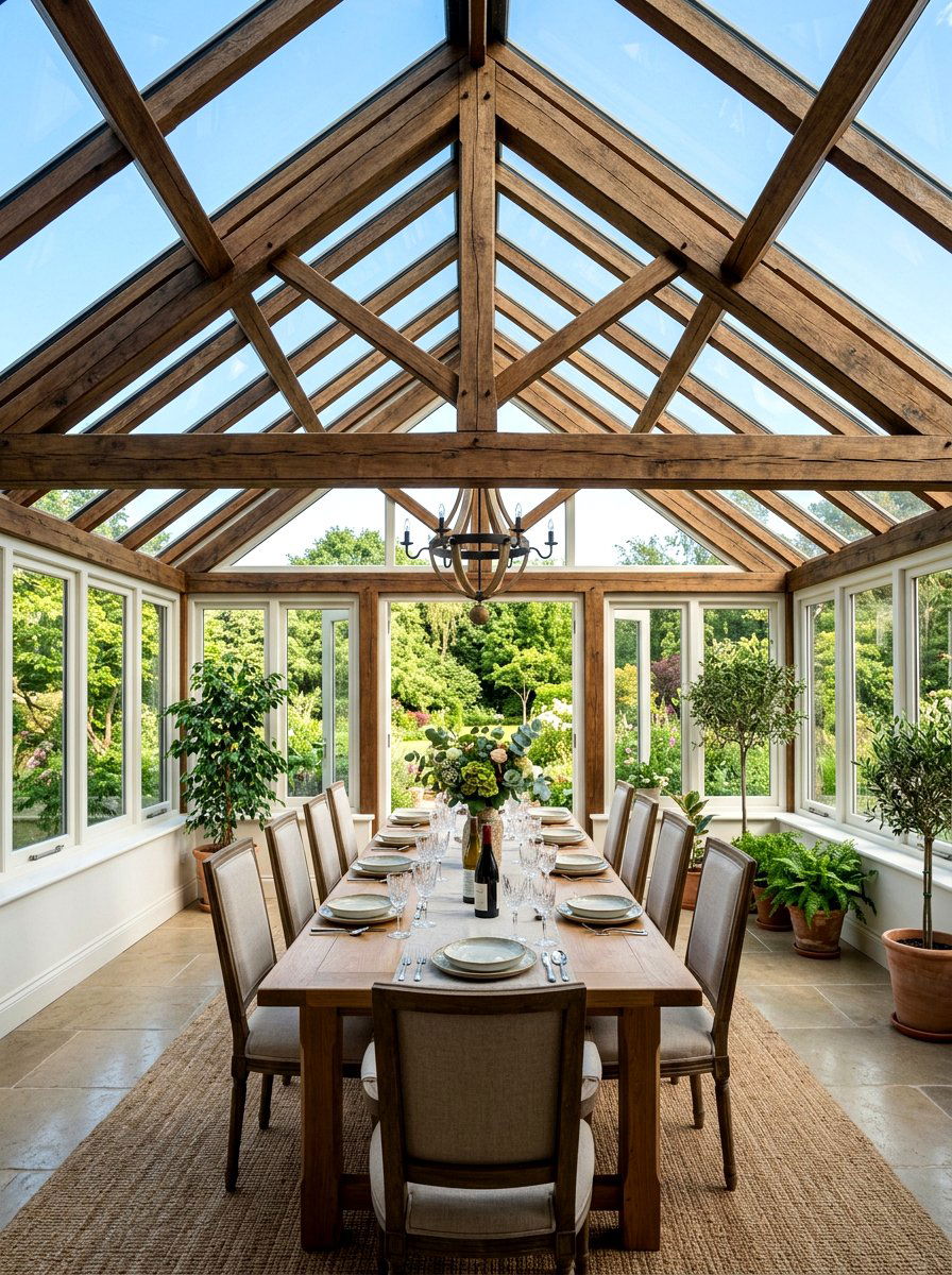 Sunroom Dining With Vaulted Ceilings - 30 sunroom dining ideas