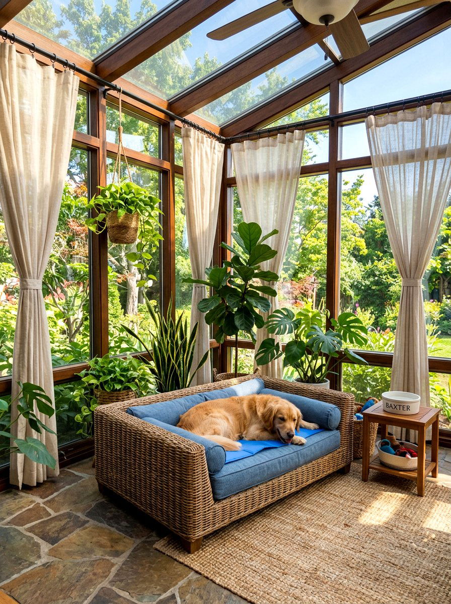 Sunroom Dog Lounge - 30 dog room ideas
