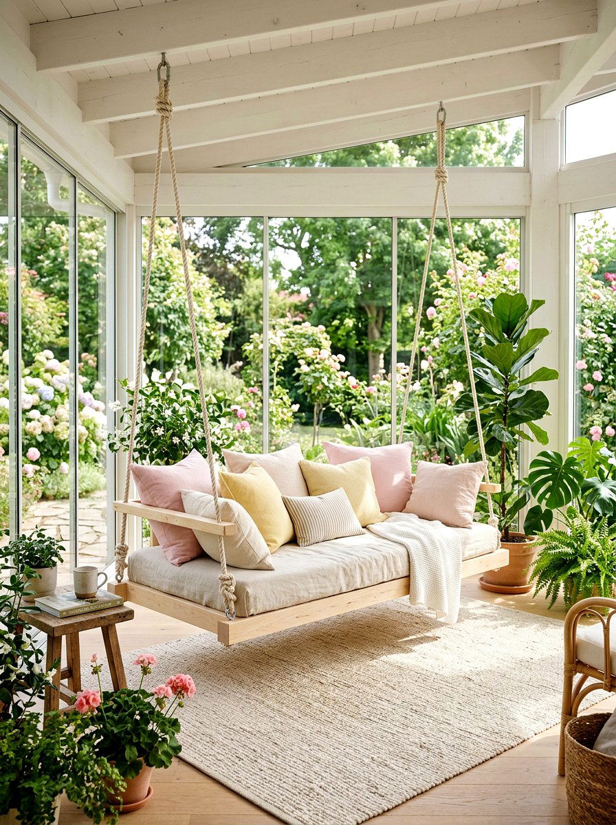 Sunroom Hanging Daybed - 30 hanging daybed ideas