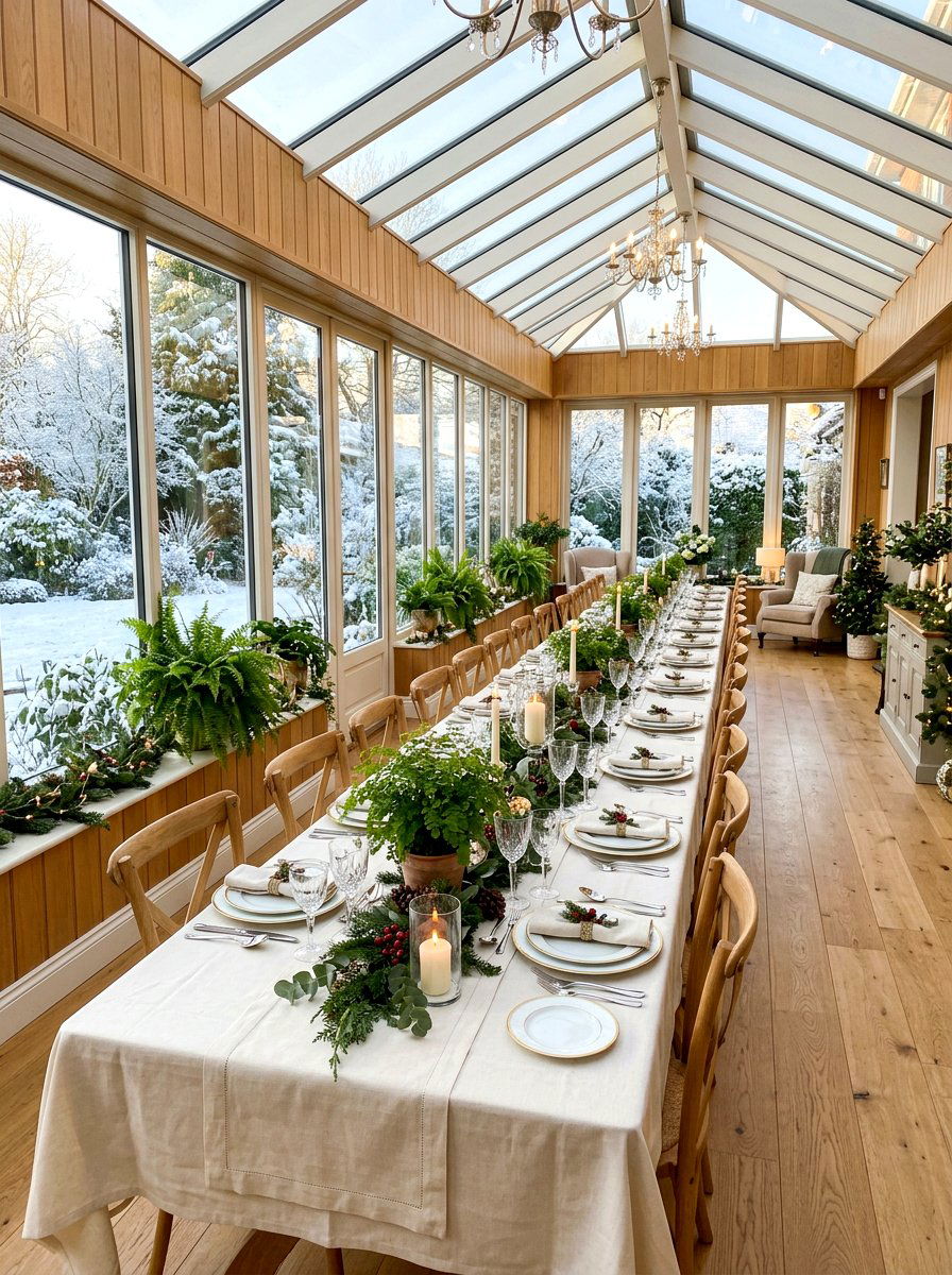 Sunroom Holiday Banquet Space - 30 Thanksgiving hosting room ideas