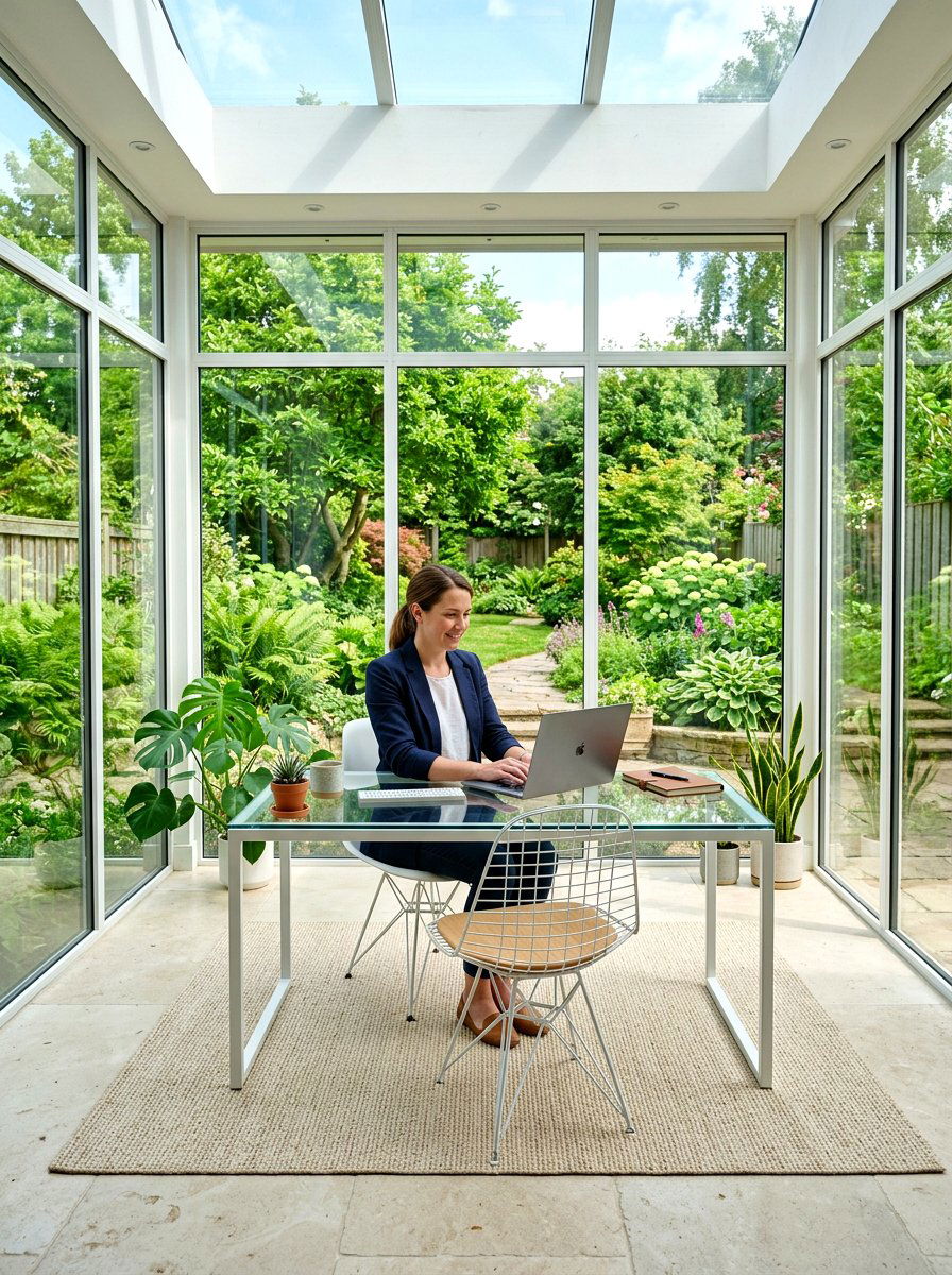 Sunroom Home Office - 30 Pinterest home office ideas