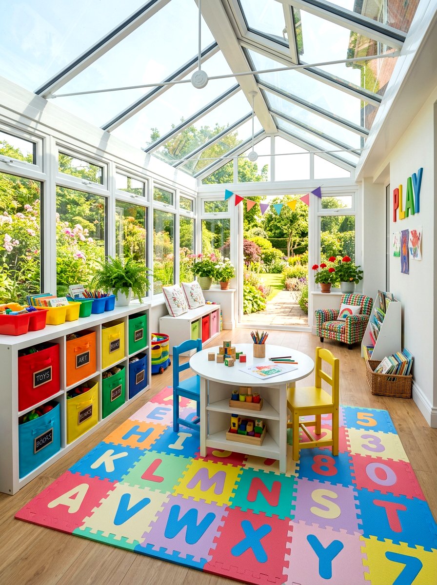 Sunroom Kids Playroom - 30 enclosed patio sunroom ideas