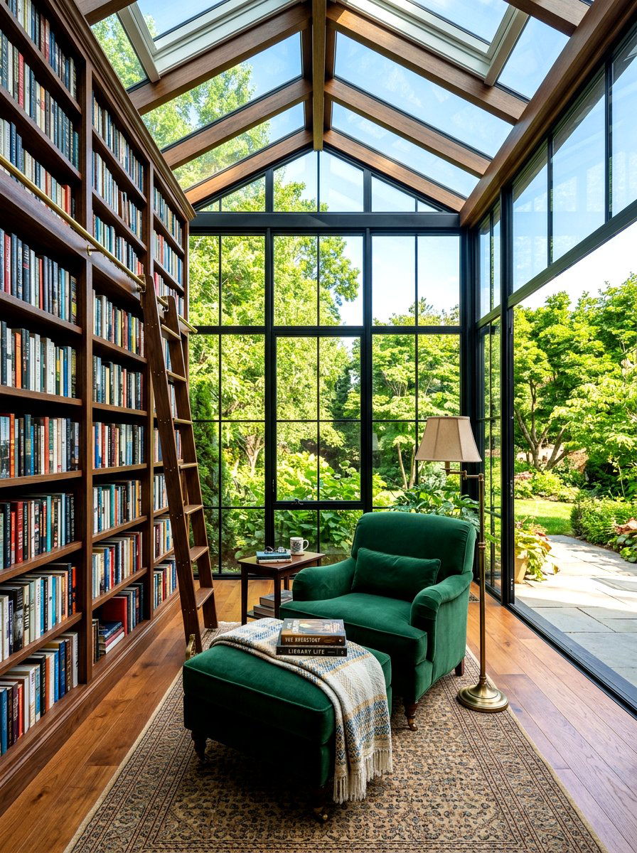 Sunroom Library Nook - 30 bright sunroom ideas