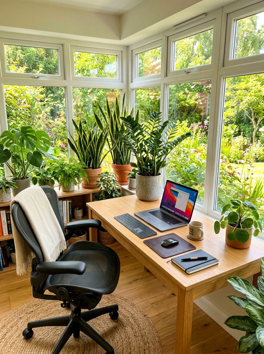 Sunroom Office Desk Plants - 30 sunroom plant corner ideas