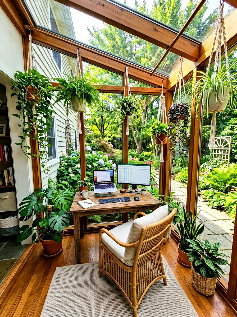 Sunroom Office Environment - 30 creative studio office ideas