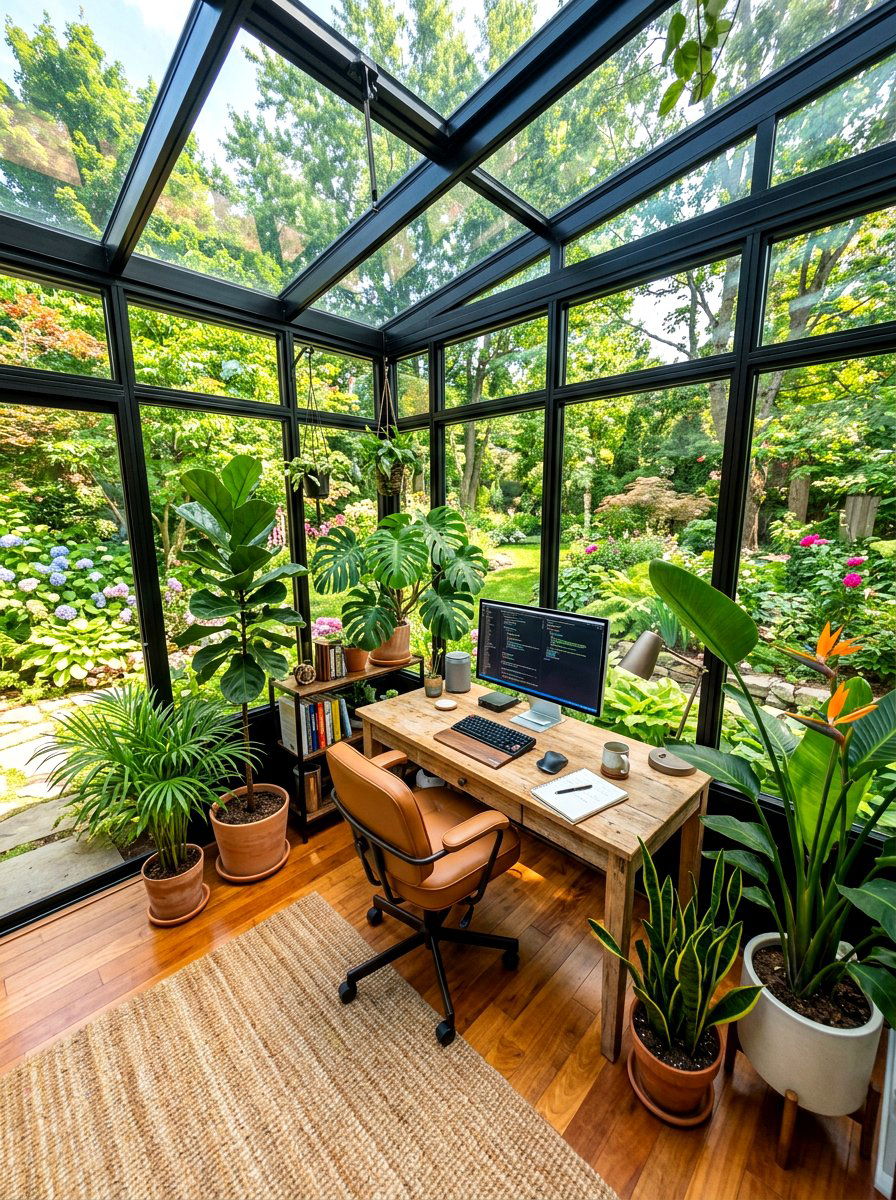 Sunroom Office Space - 30 cozy office ideas