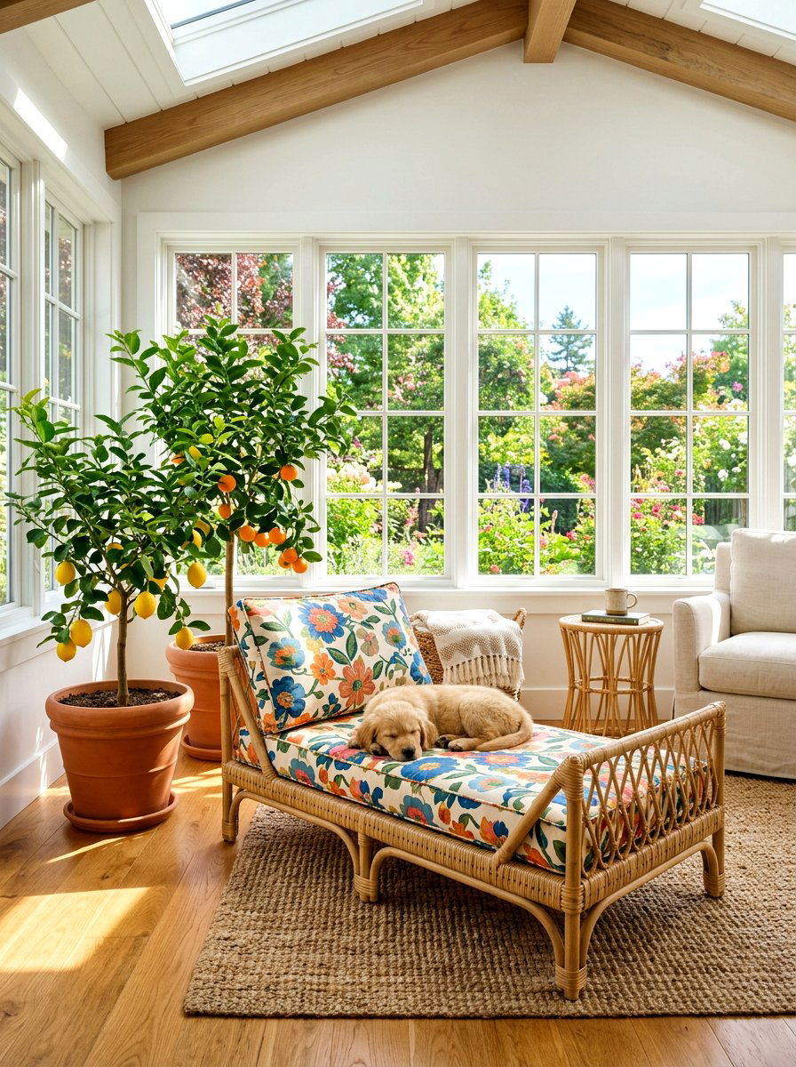 Sunroom Pet Lounger - 30 pet basket styling ideas