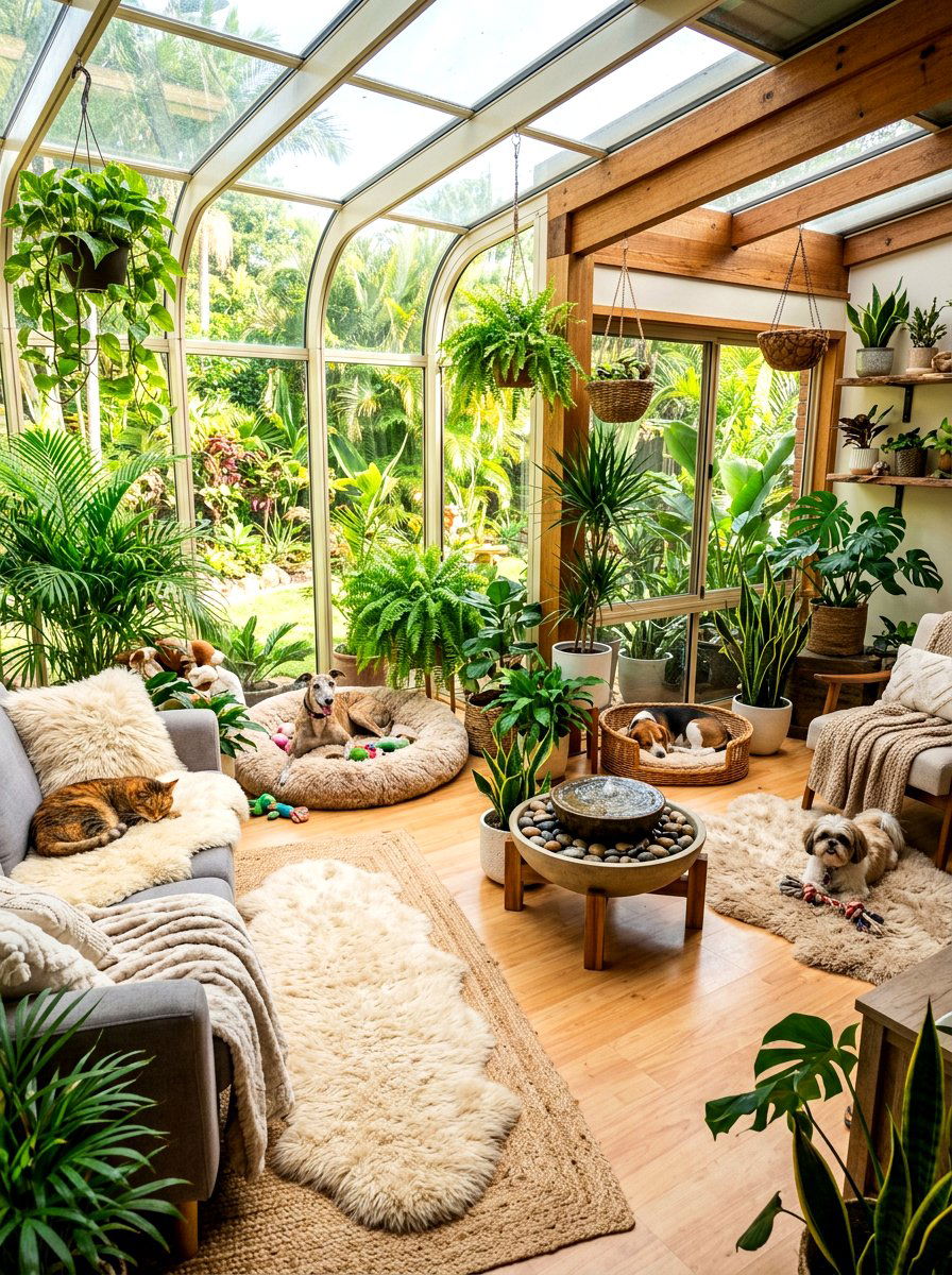 Sunroom Pet Sanctuary - 30 viral pet room ideas