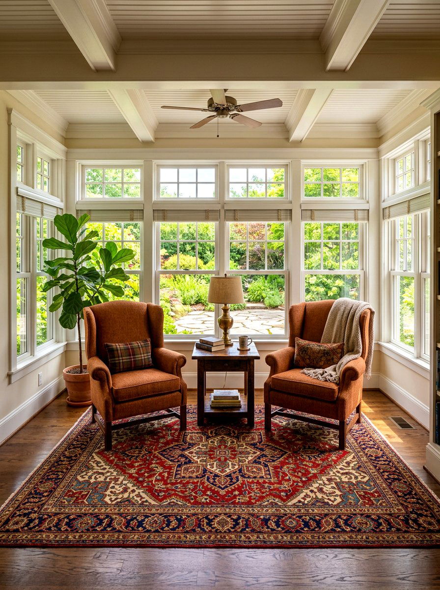Sunroom Rug Nook - 30 sunroom reading nook ideas