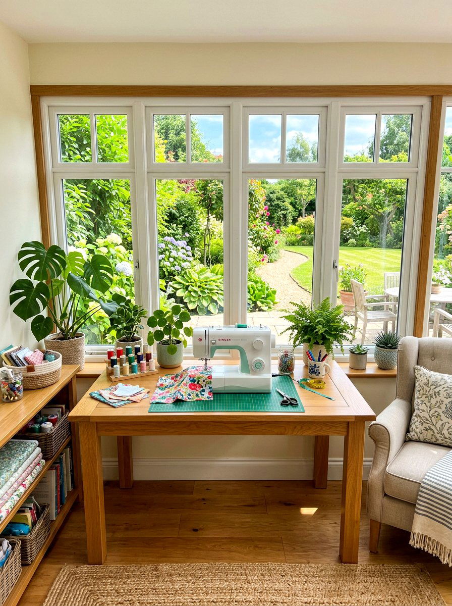 Sunroom Sewing Nook - 30 sewing nook ideas