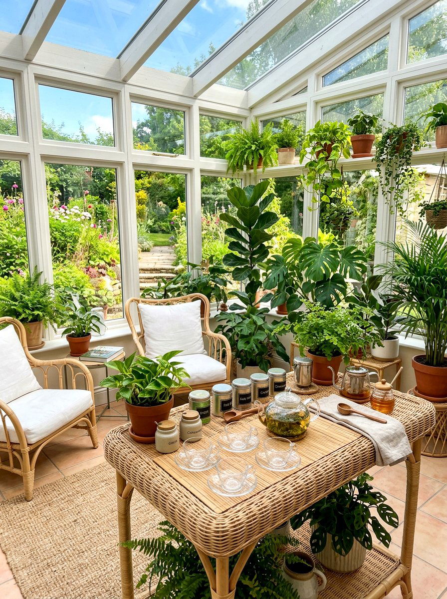 Sunroom Tea Bar - 30 tea station ideas
