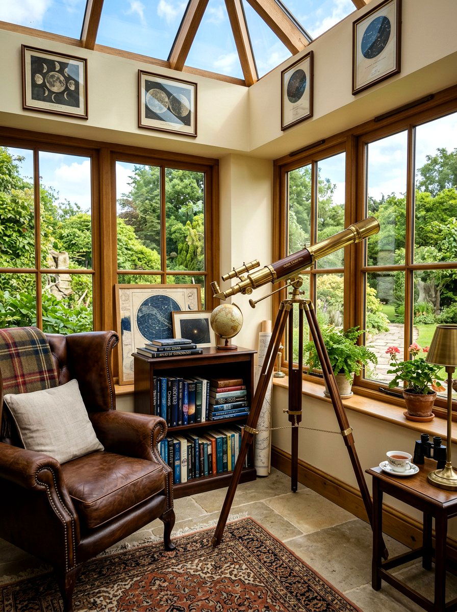 Sunroom Telescope Corner - 30 apartment sunroom corner ideas