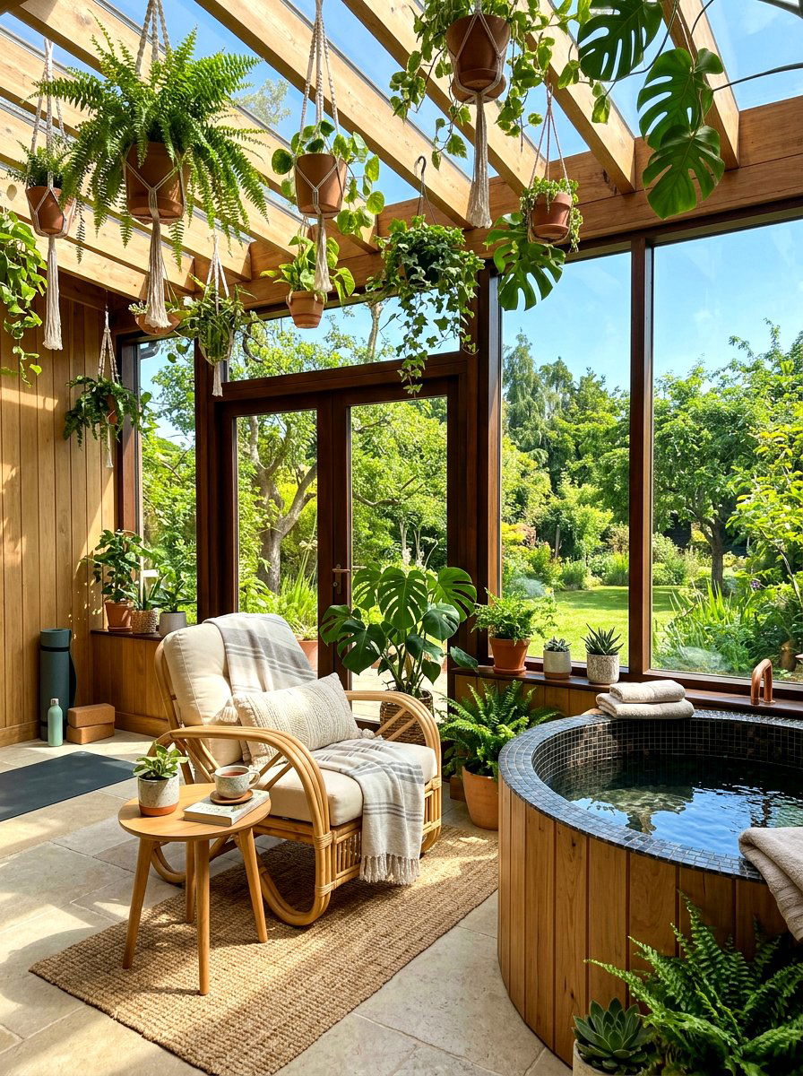 Sunroom Wellness Oasis - 30 ice bath room ideas