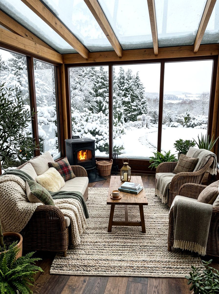 Sunroom Winter Lounge - 30 cozy winter lounge ideas
