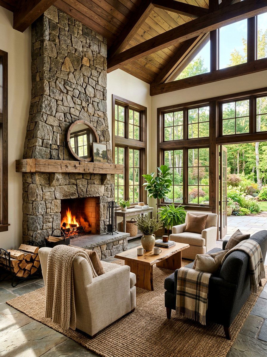 Sunroom With Fireplace - 30 bright sunroom ideas