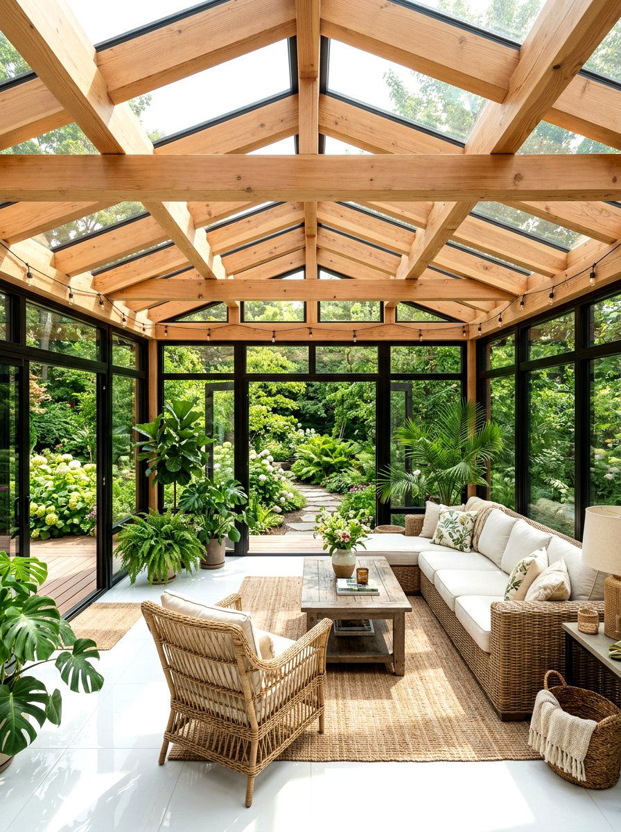 Sunroom Wood Beam Ceiling - 30 wood beam ceiling ideas