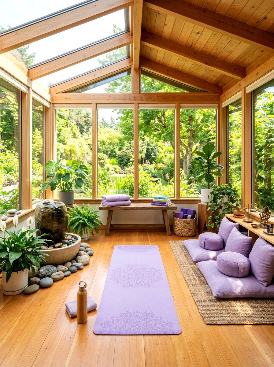 Sunroom Yoga Space - 30 cozy sunroom ideas