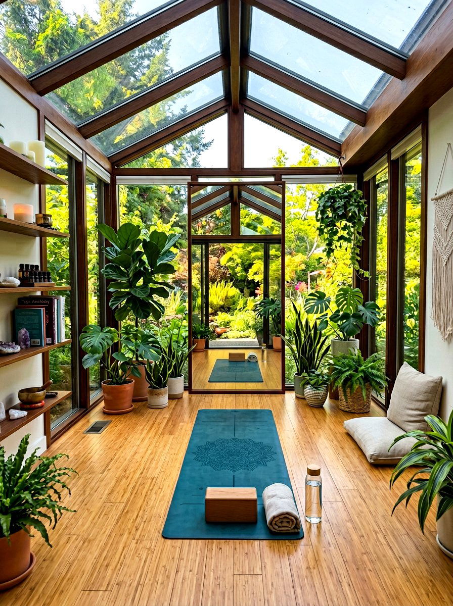 Sunroom Yoga Space - 30 bright sunroom ideas