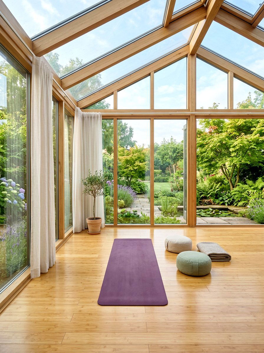 Sunroom Yoga Studio - 30 sunroom decor ideas