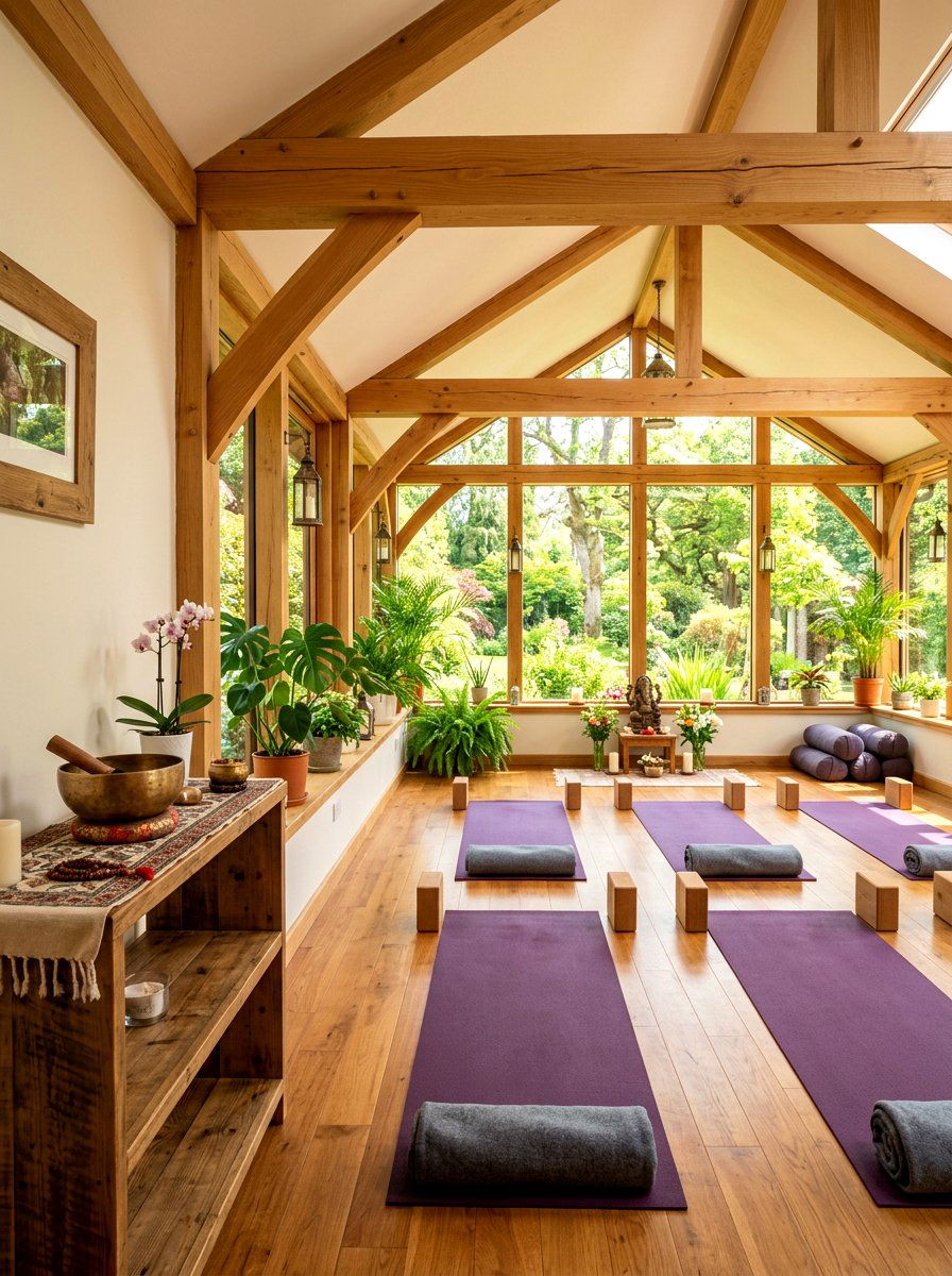 Sunroom Yoga Studio - 30 enclosed patio sunroom ideas