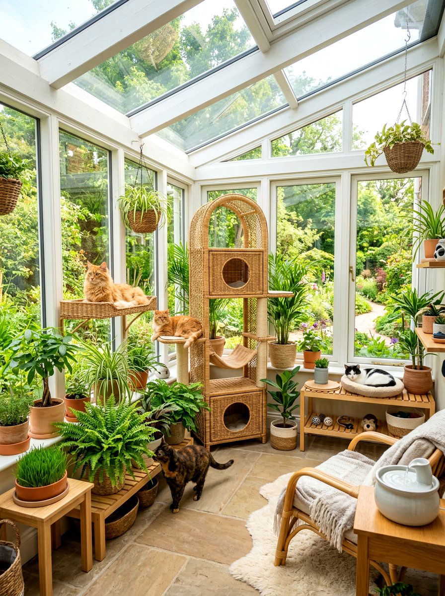 Sunroom cat garden - 30 pet room ideas