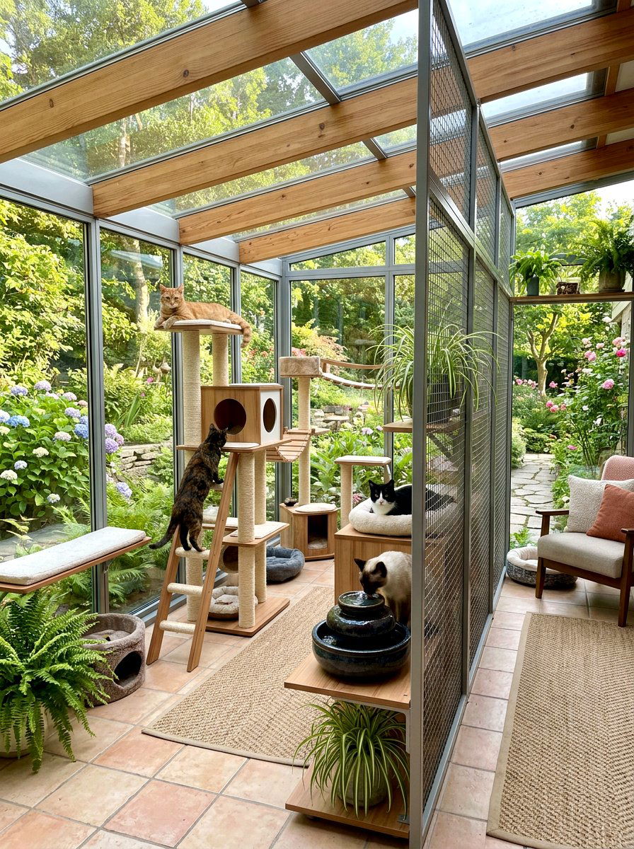 Sunroom cat habitat - 30 catio ideas