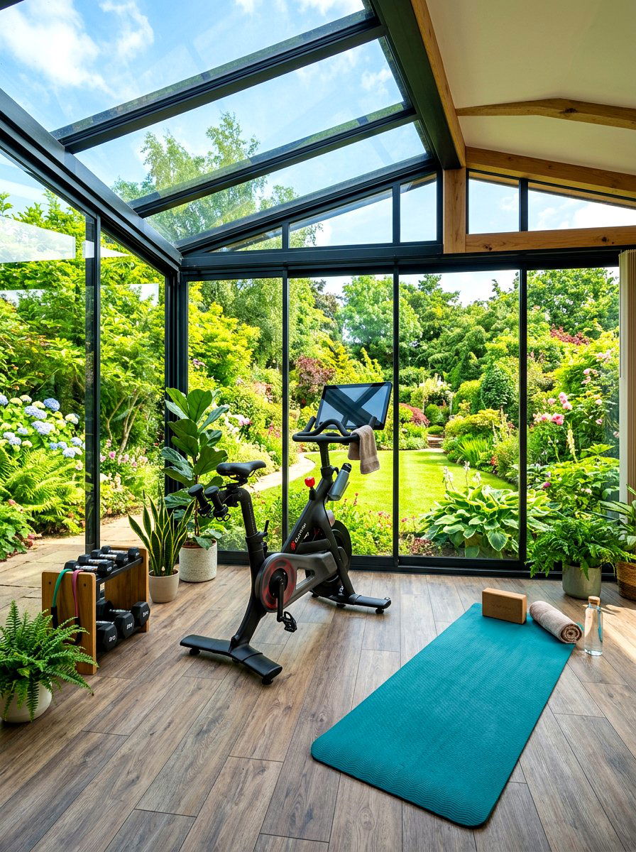 Sunroom gym - 30 home gym ideas