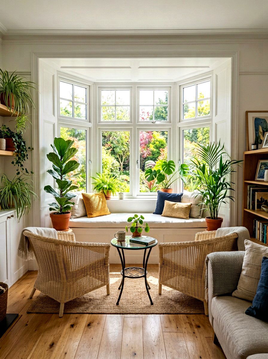 Sunroom style bay window seating - 30 bay window seating living room ideas