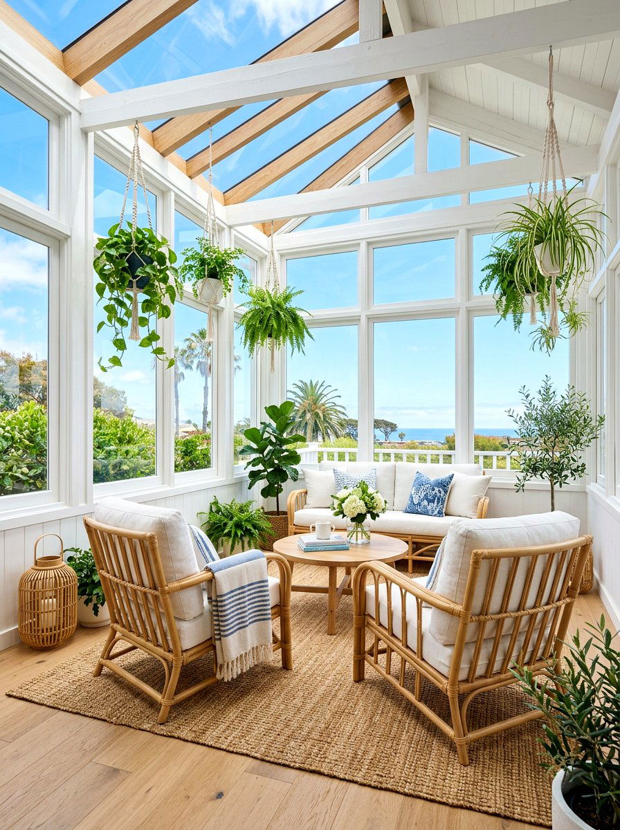 Sunroom style seating - 30 screen free living room ideas