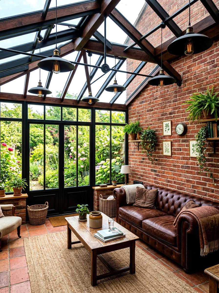 Sunroom with brick wall - 30 elegant sunroom ideas