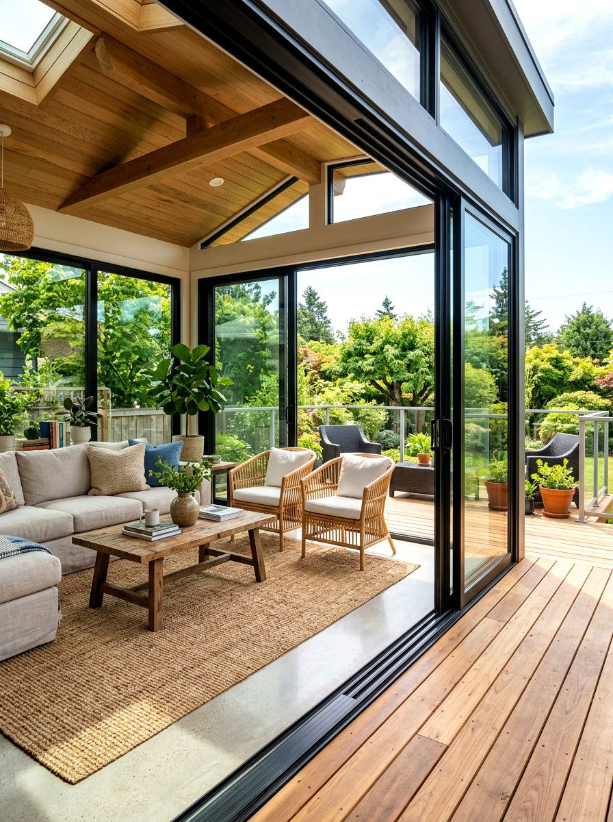 Sunroom with sliding glass doors - 30 modern sunroom ideas