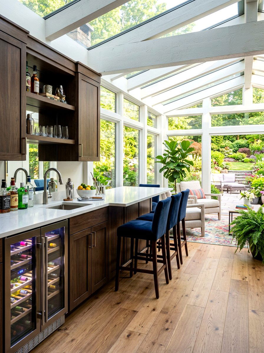 Sunroom with wet bar - 30 four season room ideas