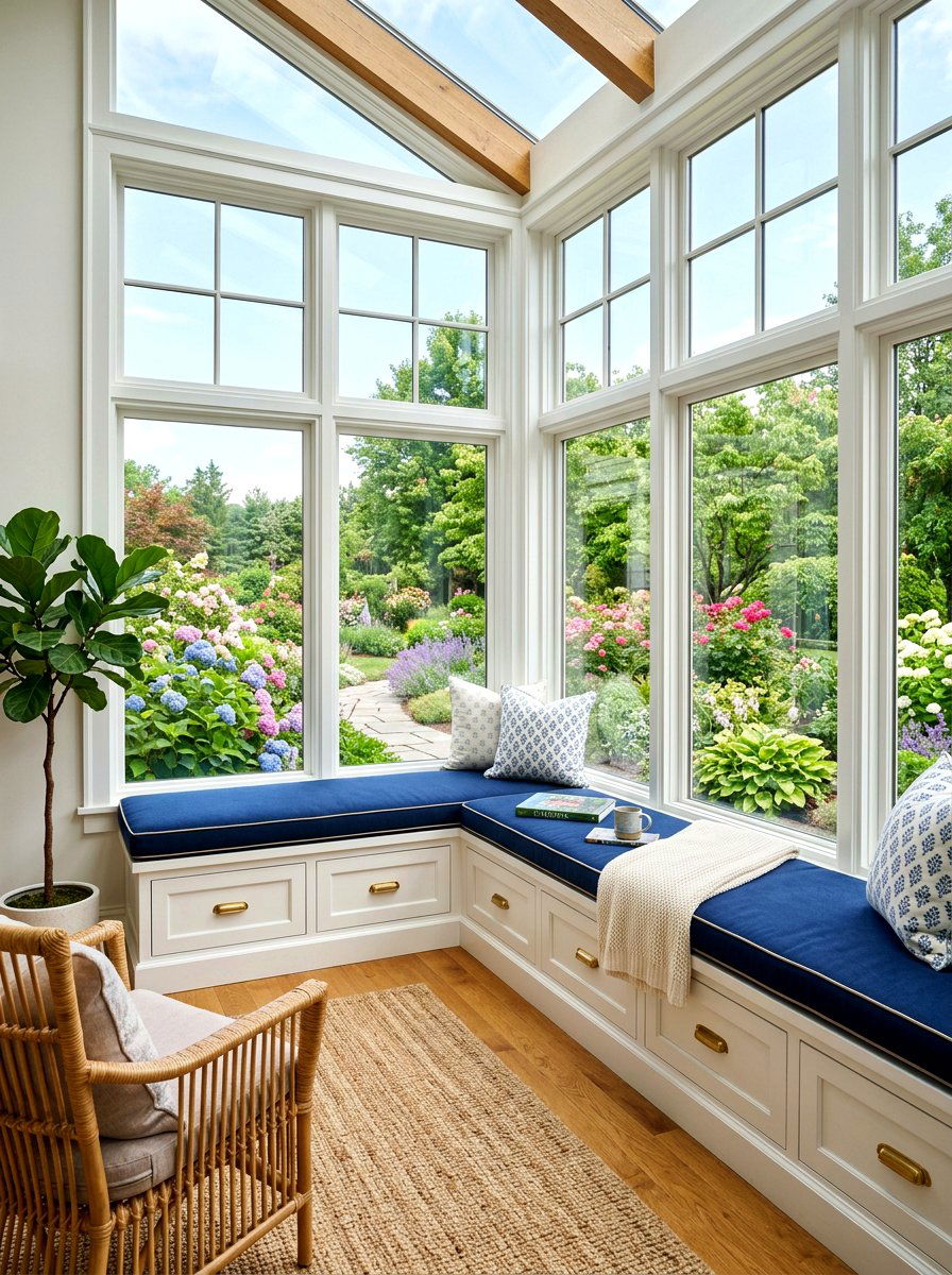 Sunroom with window seats - 30 four season room ideas
