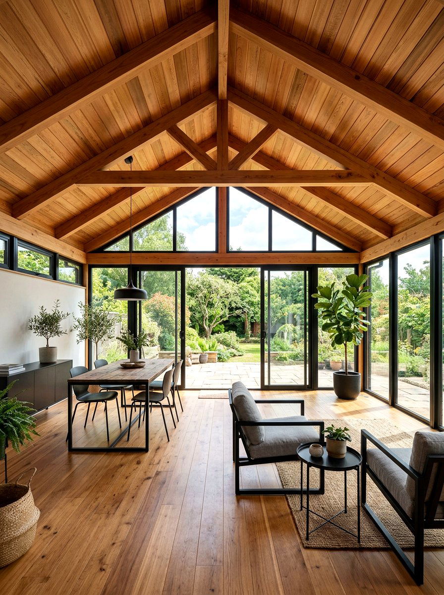 Sunroom with wood ceiling - 30 modern sunroom ideas